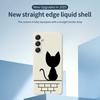 For Samsung Galaxy A16 5G/4G Case Black Cat on the Wall Pattern Printing Straight Edge TPU Phone Back Cover