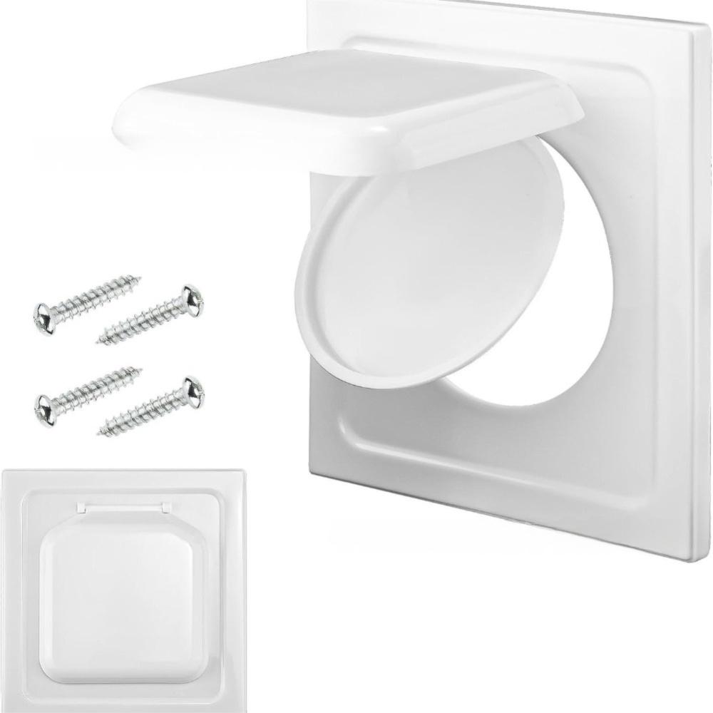 Plastic Dual Door Dryer Vent Cover with Screws Easy Install Air Conditioner Air Outlet Air Circulation Square Shape