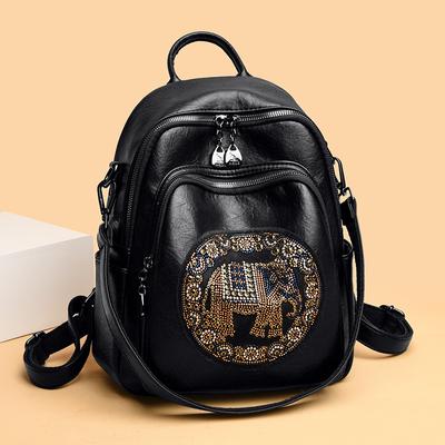 New Embroidered Jixiang Backpack High-end Ironing Travel Backpack Multi-functional Schoolbag for Women