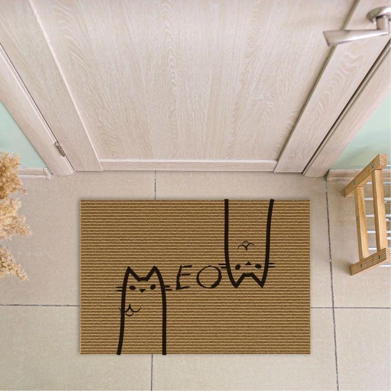 

HOMELOVEeE Коврик для входной двери с рисунком кота 40*60cm коричневый
