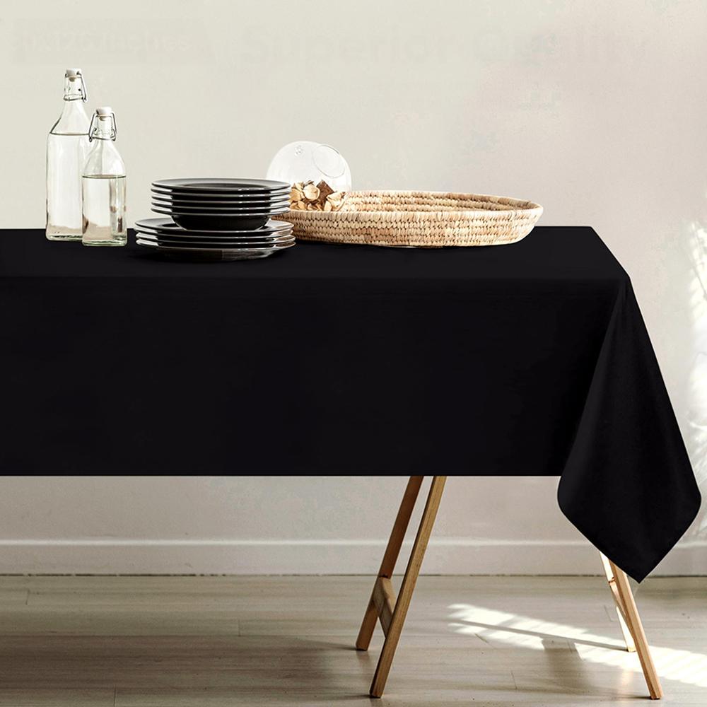 Tablecloth Polyester Washable Table Cover Pure Color Tablecloths for Rectangle Table Baby Shower Kitchen Party Wedding Decoratio