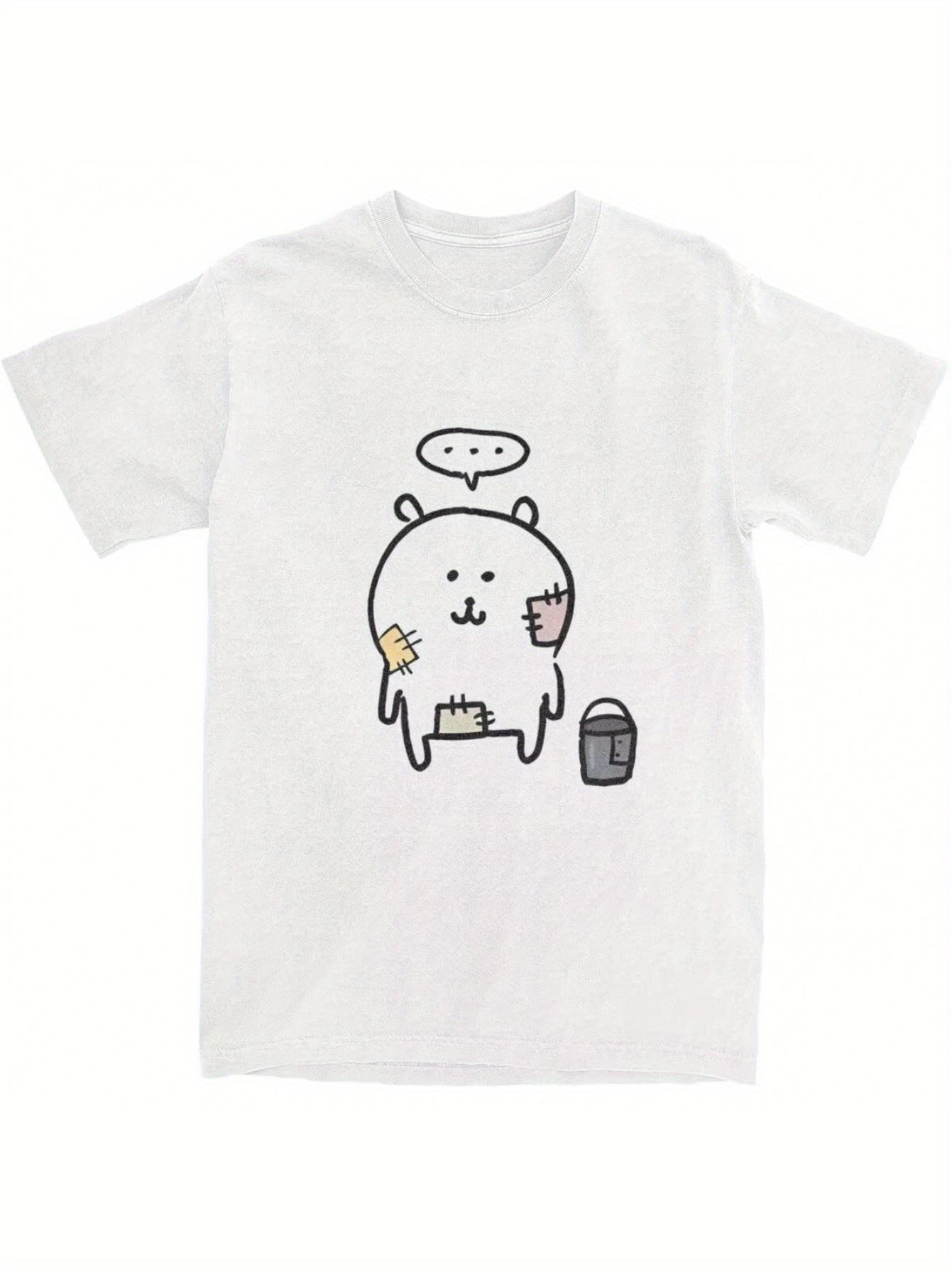 

Mini Soo s Witty Self-Deprecating Bear T-Shirt Cute Lazy Bear Graphic Tee Summer Short Sleeved Harajuku Streetwear Tops Tees 4XL