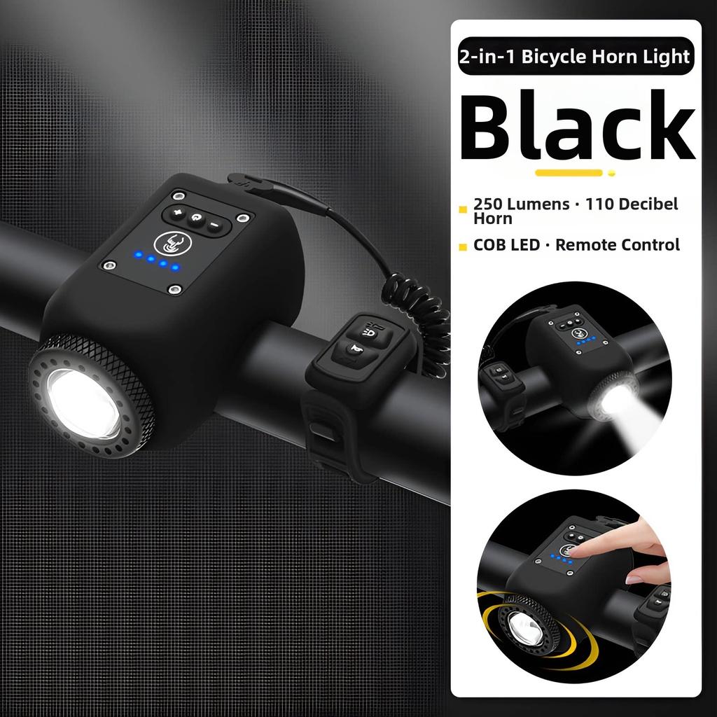 Bicycle Front Light USB Rechargeable Built-in Horn IPX5 Waterproof Multi-function Flashlight for Night Cycling Road MTB Nice