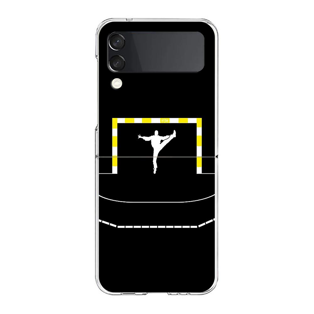 

Phone Case For Samsung Galaxy Z Flip 3 4 5 Hard Folding Clear PC Bumper Handball Sport For Samsung Z Flip 6 Back Cover Samsung Z Flip