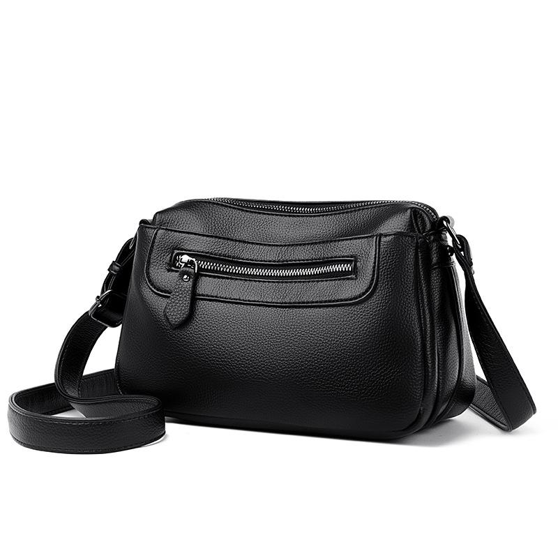 Bag 205 New Fashion Middle-aged and Elderly Casual Soft Leather Large Capacity Crossbody Commuter Bag Versatile One-shoulder Mom Bag