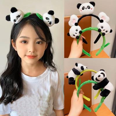 Cute Panda Headbands For Girls Kawaii Spa Hairbands Women Makeup Head Band Wash Face Hair Bands Green Hair Hoop Headwear
