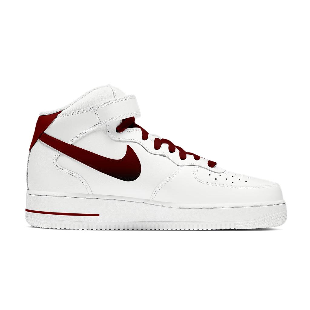 Nike Air Force 1 Rood Geluk Snel Paard Antislip Antislip Middelhoge Skateboard Schoenen Heren Wit Rood CW2289-111(Team1868-)