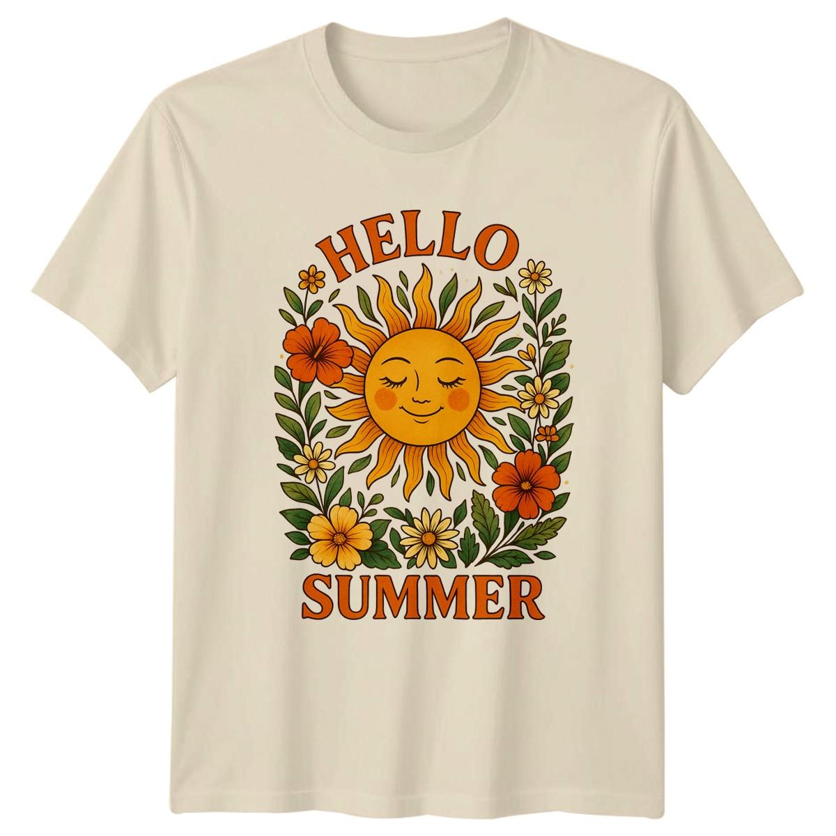 Hello Summer T-Shirt Retro Groovy Seasonal Summer Vacation Gift For Him And Her XXXL