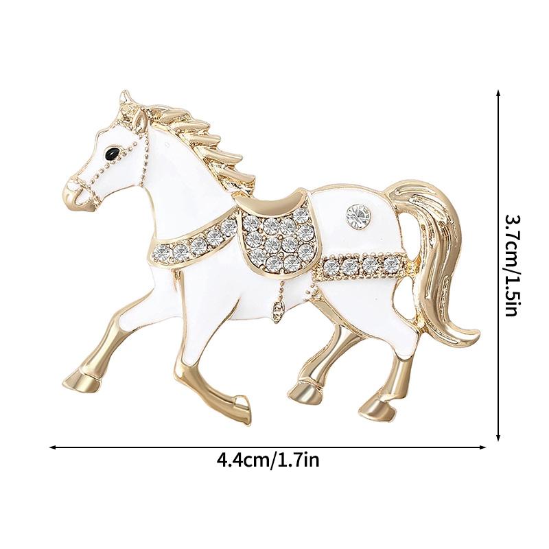 Creative Rhinestone Horse Brooches Party Favors  Animal Lapel Pins Horse Head Brooches  Chinese Latest Year Couple  Present