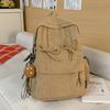 Schoolbag Japanese ins bow new campus high value corduroy schoolbag junior high school high school student backpack