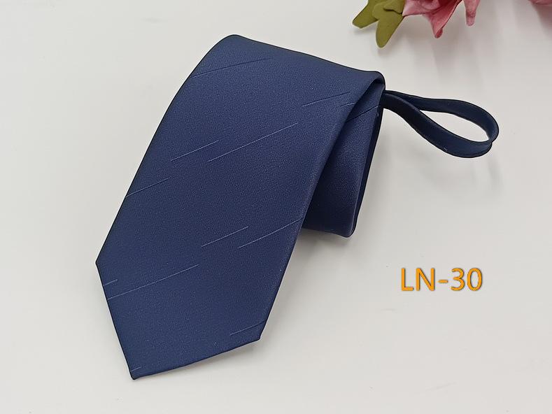 Men's Professional Striped Jacquard Zipper Tie, 7cm