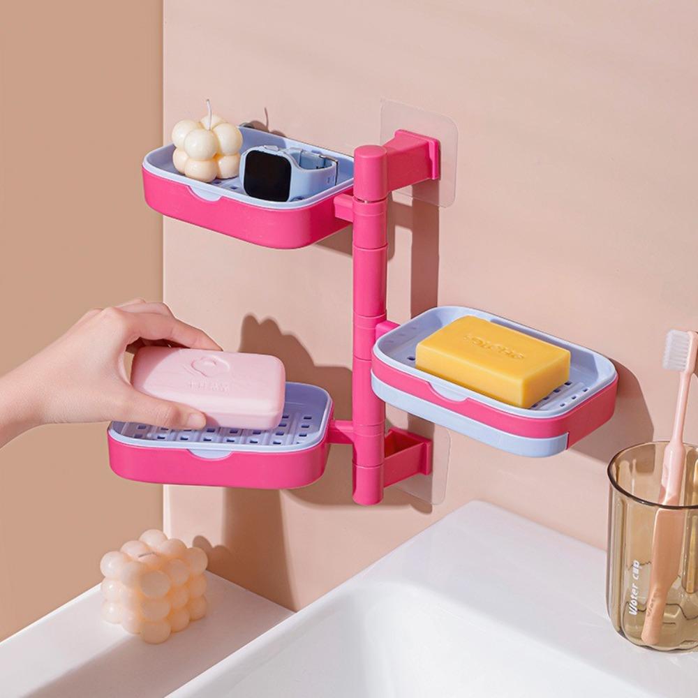 Waterproof Japanese Style Soap Box Plastic Soap Storage Rack Wall Mounted Soap Box  Bathroom