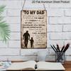 2D Flat To My Dad Sign Fathers Day Funny Gifts for Dad, 8 X 12 Inches Father's Day Gifts From Son, Gifts for Dad Father's Day Plaque Metal Wall Art