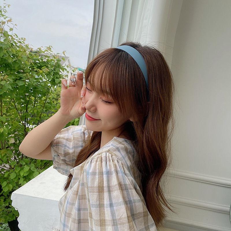 Korean Fashion Color Hair band Versatile Wide Edge pure color Headband Girls Fixed Hairstyle Bangs hair hoop Hair Accessories