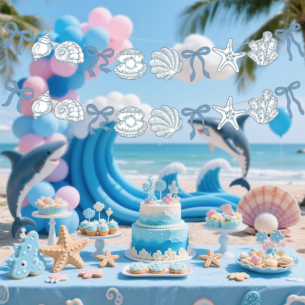 Paper Hanging Banner Party Supplies 4M for Beach Theme Weekend Baby Shower