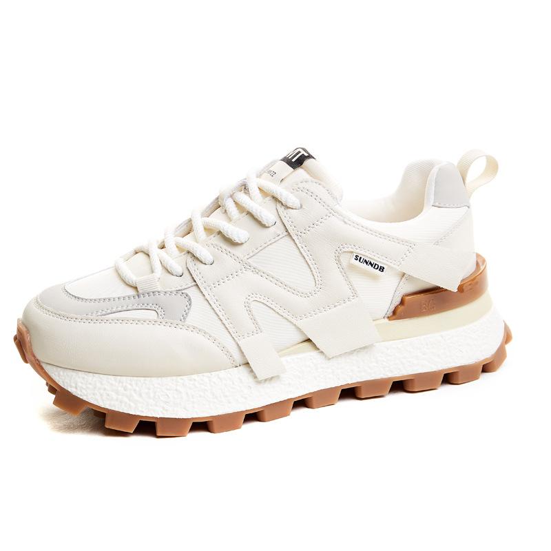 Casual shoes for women in spring 2025 height increasing women's sports shoes fashionable and classic casual white shoes