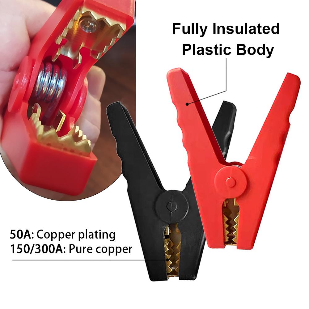 100A 300A 500A Crocodile Car Caravan Battery Test Lead Clip Alligator Clip Battery Crocodile Clamp Test Connector Plug Power