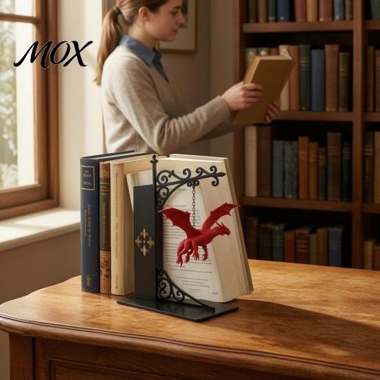 Drachen Buchstützen für Regale Fliegendes Bücherregal Licht, Dekorative Buchstütze Licht & Schreibtisch, Kreative Schreibtischaccessoires Skulptur Buchhalter, Schwer