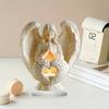 White Angel With Heart Design 2D Flat Acrylic Sculpture Tabletop Decoration Ornament For Christmas Home Blessing Gift