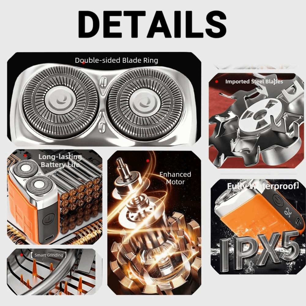Type-C Charging Smart Shaver Waterproof Design Portable Rotary Razor Mini Electric Shaver Husband