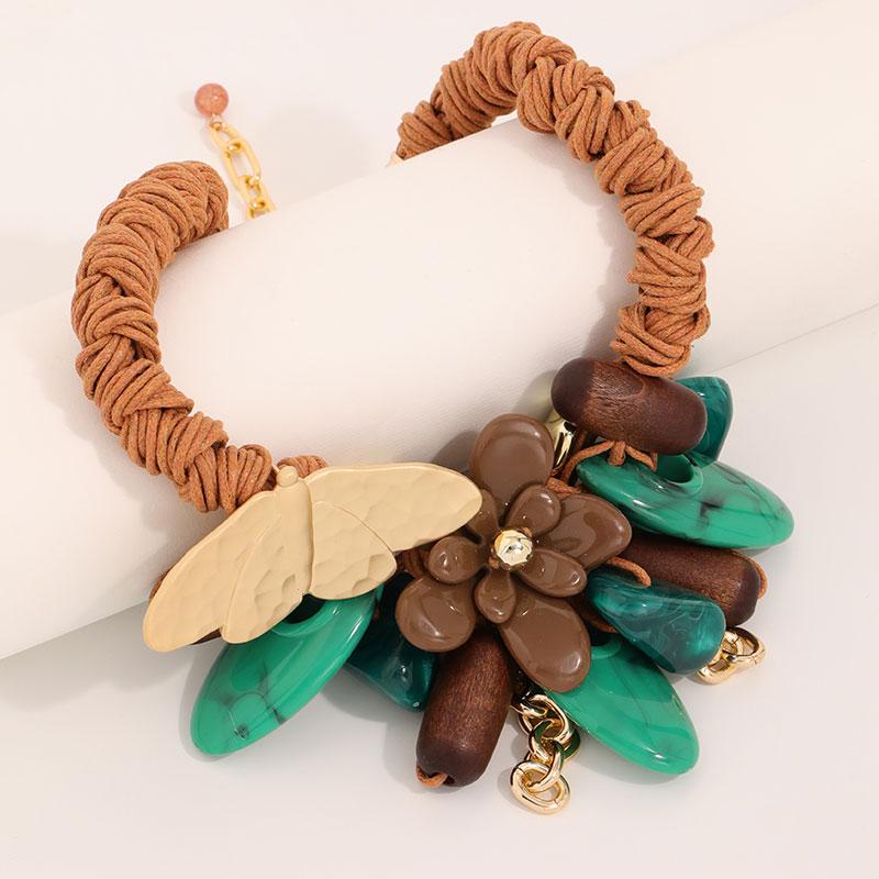 Statement Beads Necklace Butterfly Design for Woman Girl Wedding Party Jewelry