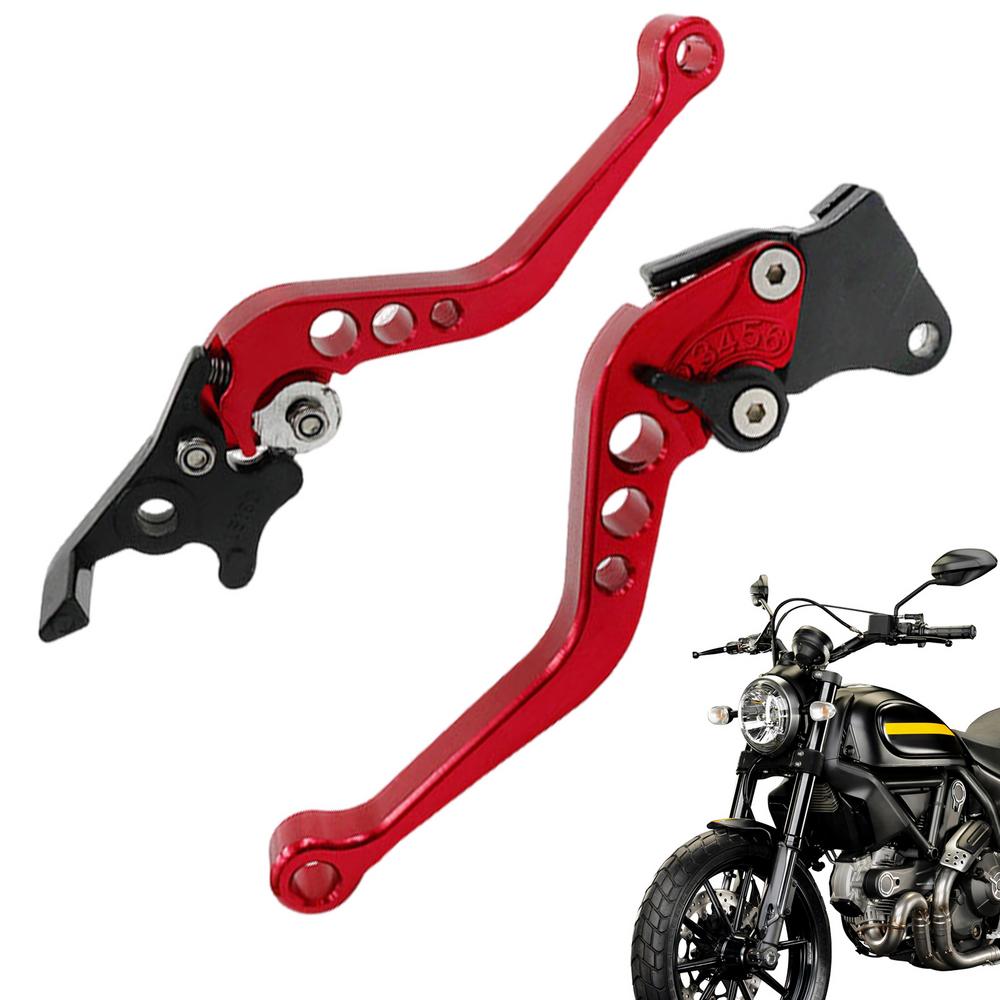 Motorcycle Clutch Levers 2pcs Aluminum Alloy Cylinder Clutch Lever Adjustable Rust-proof Motorbike Brake Lever Clear Shifting
