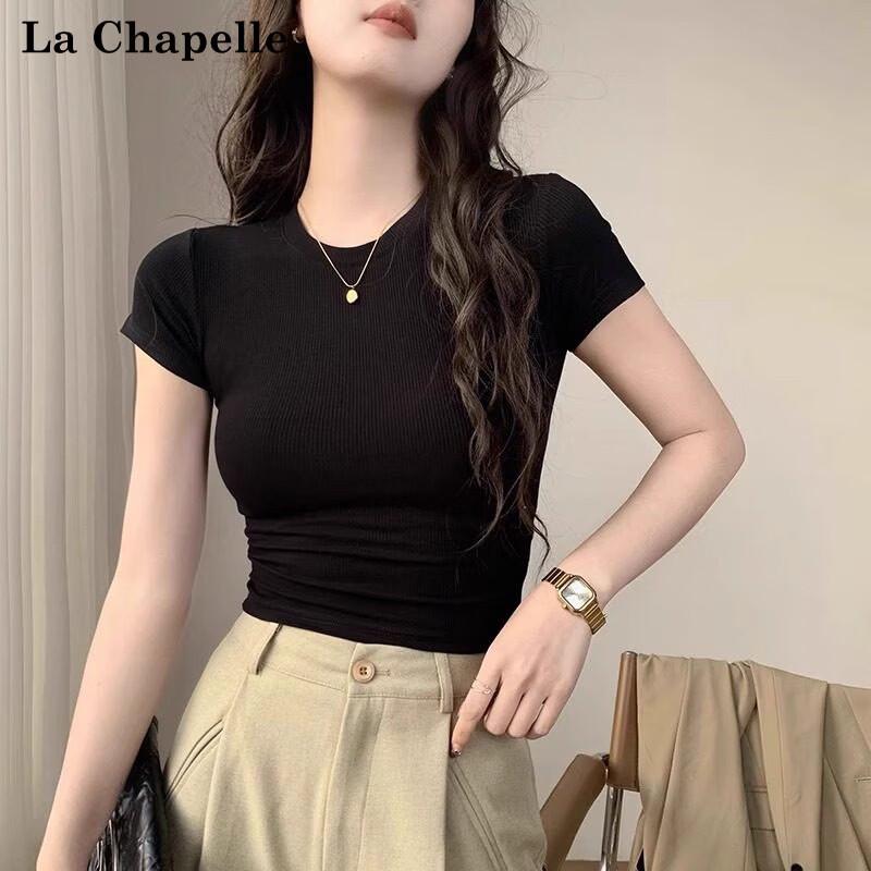 La Chapelle Women s Slim Fit Short Sleeve Crop Top 2XL