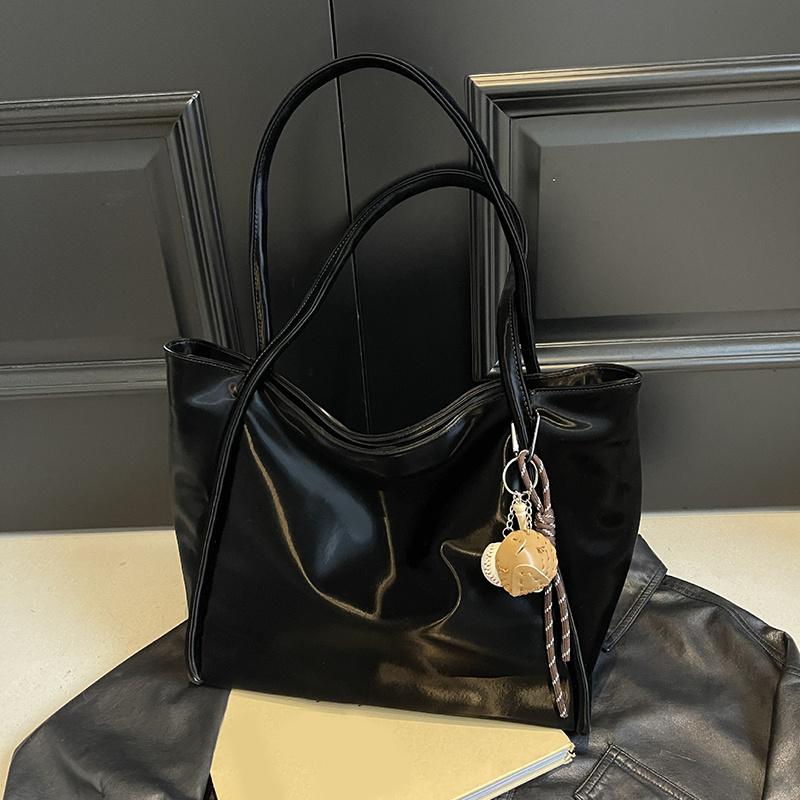 Cupid Love Pattern Women Tote Bag New Black Large Capacity Shoulder Bag PU Leather Handbag Shopping Bag