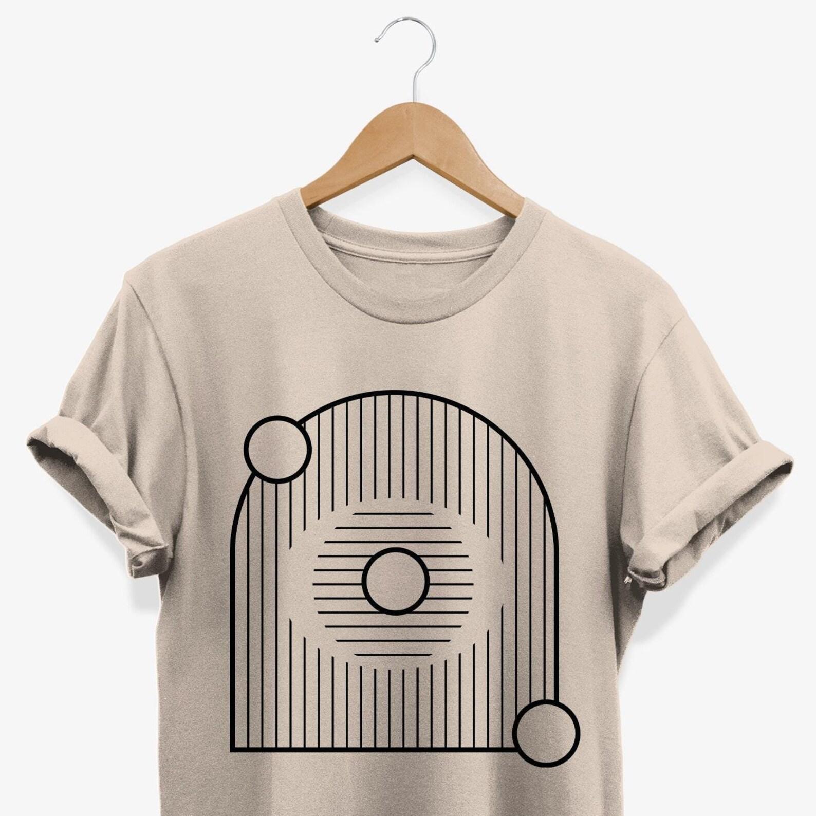 Minimalist Abstract Eye T-shirt | Artsy Optical Illusion Graphic Tee | Line Art Artist Gift 3XL