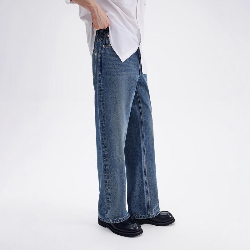 NVG YOUNG Men's Relaxed Fit Straight Leg Cotton Denim Jeans