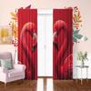 2 Pieces - Valentine's Day Flamingo - Printed Curtain 100% Polyester, Suitable for Home Decor (excluding Light Poles)