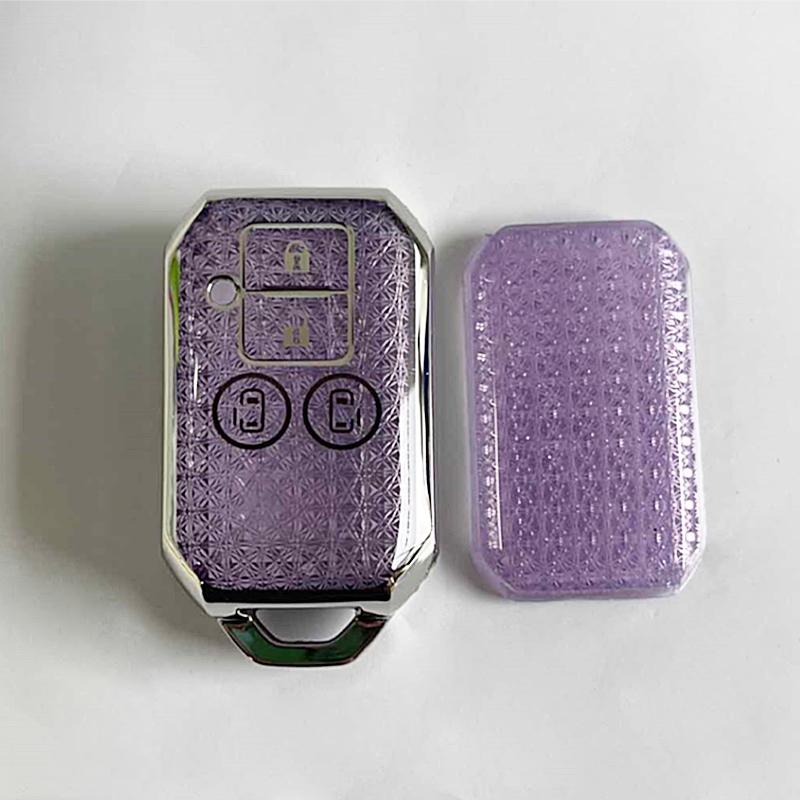 

4 Button Soft TPU Car Key Remote Case Cover For Suzuki Swift Wagon R Monopoly Type Keyless Shell Protector Key Chain Accessories фиолетовый
