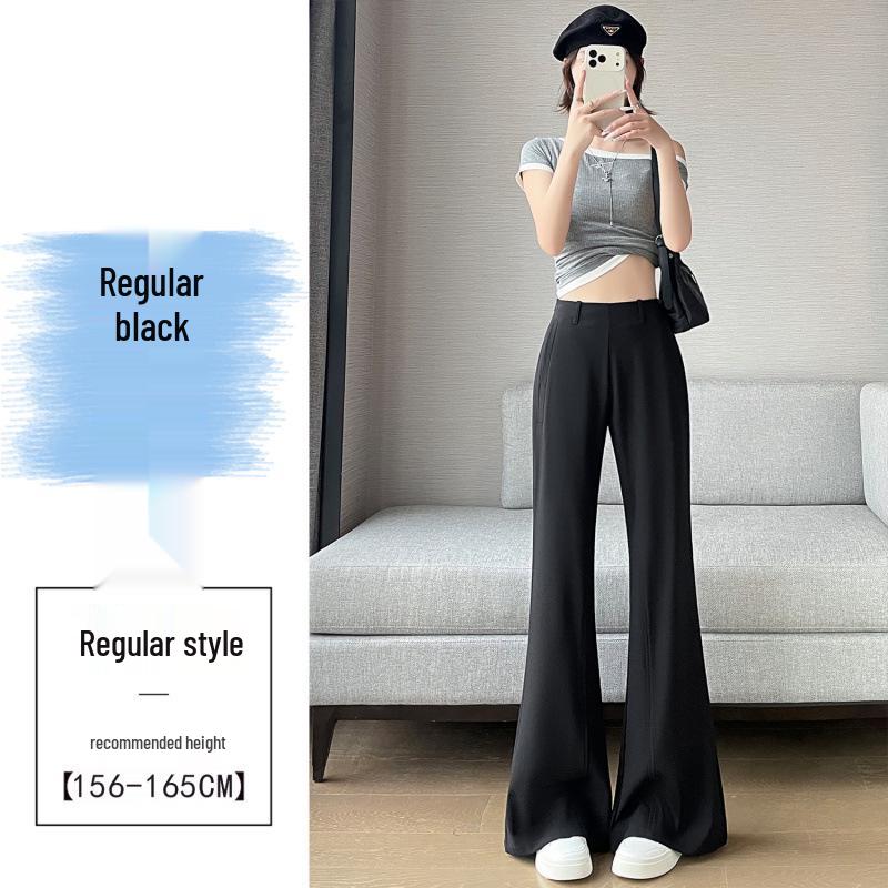 

Spring/Summer 2026 Slim Fit Wide-Leg High Waist Micro-Flare Casual Floor-Length Pants for Women Extra Small