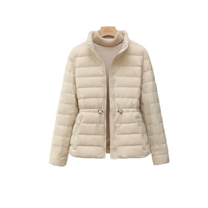 Autumn and Winter Women's Light Down Jacket Short Stand-up Collar Slim and Thin Simple Commuter Warm Jacket Tide