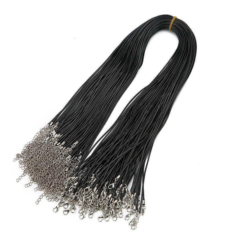 

20pcs/lot Waxed Cord Lobster Clasps Necklace Diameter 1.5mm Black Red Korean Waxed Rope Thread For Jewelry Making Length 45cm 1.5mm 45cm