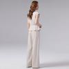 Women's Sleeveless Linen Top & Wide-Leg Pants Set