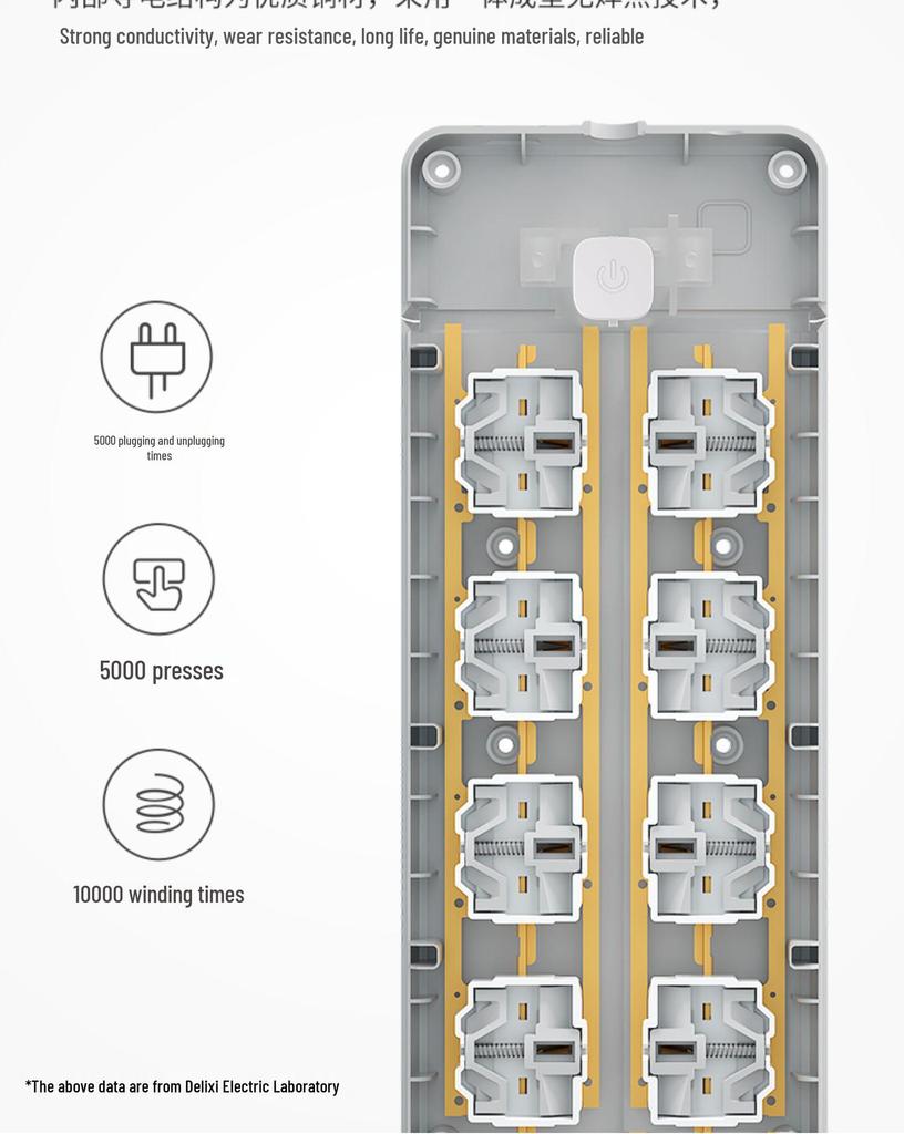 Delixi Multi-Function Extension Cord Power Strip for Home/Dorm with Multi-Socket Converter