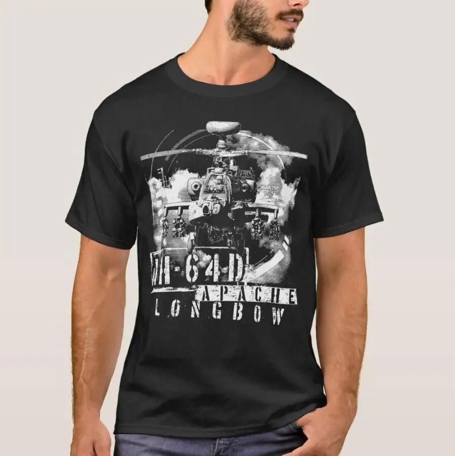 US Army Apache Longbow AH64D Kampfhubschrauber T-Shirt 100% Baumwolle Rundhals Sommer Kurzarm Freizeit Herren T-Shirt Größe S3XL