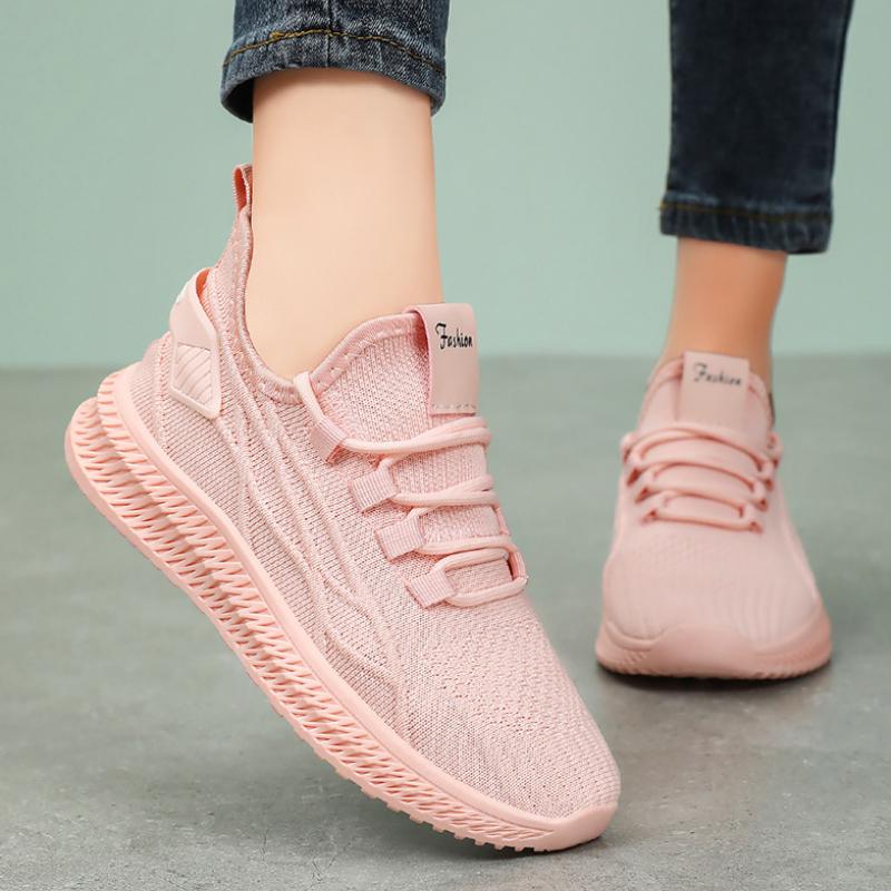 fashion Women Casual Shoes Breathable Walking Mesh Lace Up Platform Vulcanized Shoes Female Outdoor Running Sneakers Trainers Ladies