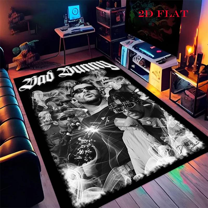 Bad Bunny Star Carpet Rug for Living Room Bedroom Home Sofa Decoration,Kids play Nonslip Floor Mat