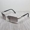 Used [Good Condition/with Case] Cartier Sunglasses Silver Side Logo