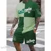 2 Pieces Set 3D Los Angeles Printed Men's Suit Oversized Clothing Short Sleeve Shorts Suit Men's Sportswear Summer Casual Suit