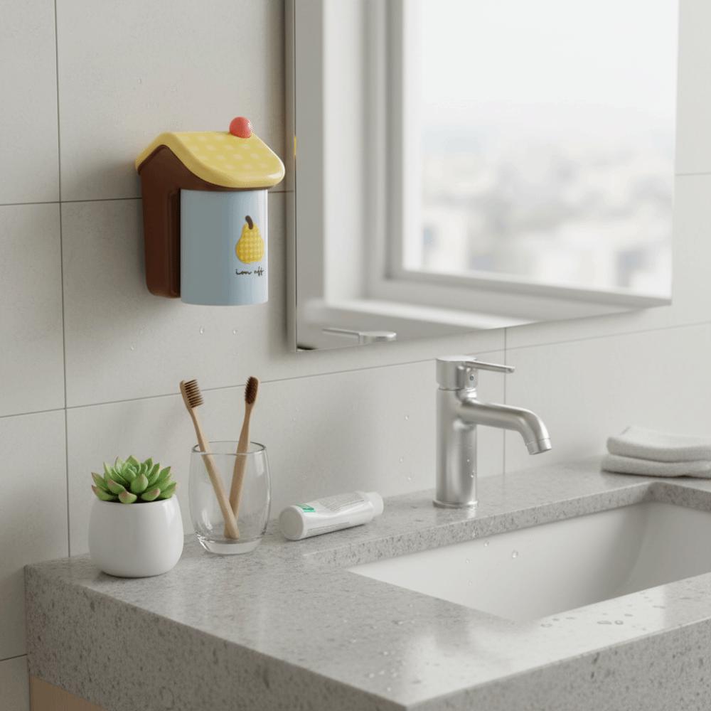 Magnetic Toothbrush Cup Holder Plastic Inverted Drain Holder Toothbrush Storage Rack  Hotel