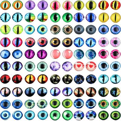 50 Pairs of Time Gem Glass Eye Patches: 5 Styles for Doll Eyeballs and Handmade DIY Jewelry.