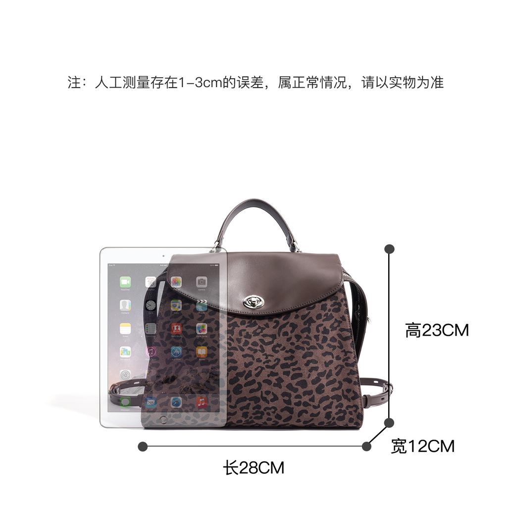 2025 premium matte leopard print bag handbag niche large capacity commuter versatile backpack women's bag practical