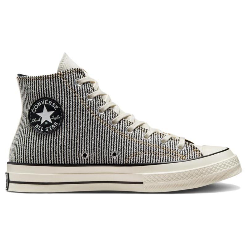 Converse Chuck 70 Chuck Taylor All Star 1970s Textured Tri-Panel Corduroy Comfortable High Top Espadrilles Unisex Black, Grey Yellow