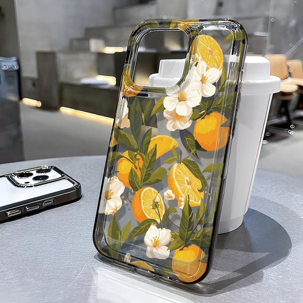 Huahua Navel Orange Phone Case For Iphone 16 15 14 13 12 11 Pro Max Shockproof Transparent Back Cover 17 Air 16 15 14 Plus