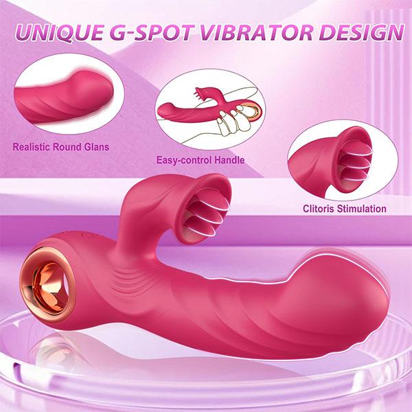 3-in-1-Sexspielzeug-Vibratoren, Dildo, Sexspielzeug für Erwachsene, Klitoris-G-Punkt-Vibrator mit 10 Wackel-, Vibrations- und Leckmodi für Frauen