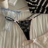 Transparent Underwear for Women Bow Panties Mesh Lace Briefs Sweet Flower Lace Thong  Comfortable