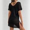 Copricostume da Donna Sexy con Scollo a V Profondo e Pizzo per Vacanze al Mare Set